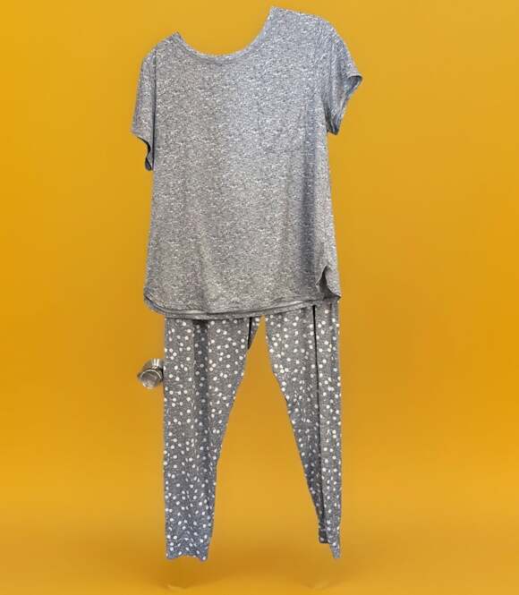 Jane & Bleecker Other - Jane and Bleecker Womens Gray Polka Dot Pajama Set Short Sleeve Cottage Core S